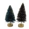 Bethany Lowe 4.25 In Jewel-Tone Mini Bottle Brush Christmas Decorative Tree Set , Christmas Decor Trees Glittered Gold